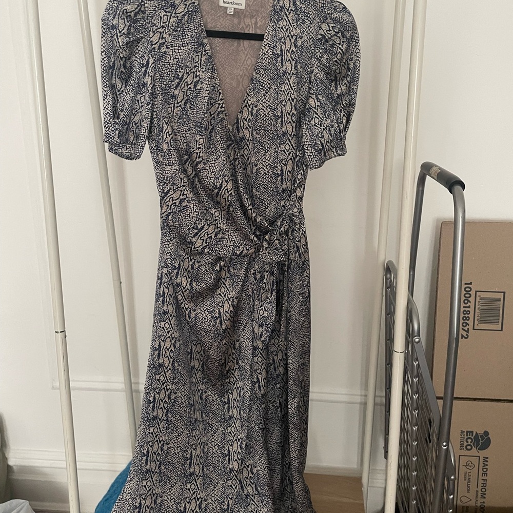 Heartloom Black and Gray Snake Print Long Sleeve Dress